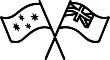 Plain Beach Scene with Australian Flags vector