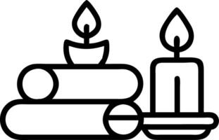 Plain background with arranged spa towels and scented candles copy space above vector