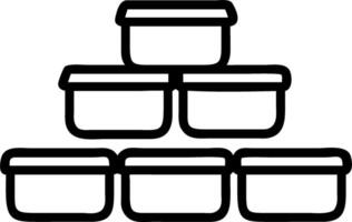 Plain background with neatly stacked sustainable food containers leaving ample space for text vector