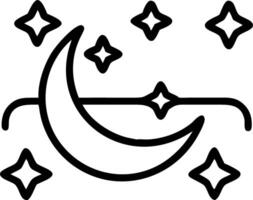 Plain background with crescent moon and stars forming a subtle pattern copy space below vector