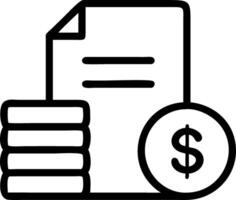 Plain background with stack of coins and financial report vector