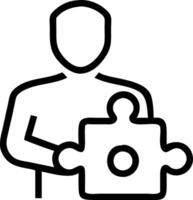 Portrait macro of individual team member holding a puzzle piece representing their role in team building copy space on left vector