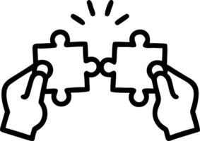 Portrait close up of hands placing the final puzzle piece celebrating team achievement copy space on bottom vector