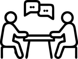 Professionals discussing project around a table in open workspace copy space below vector