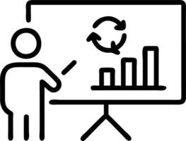 Professional presenting recycling program results on digital dashboard in meeting vector