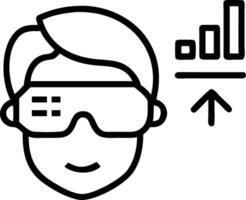Portrait close up of logistics analyst using augmented reality tools vector
