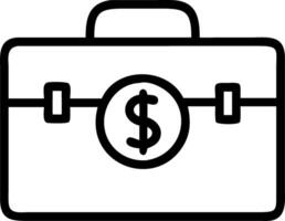 Plain white background with briefcase and dollar symbol in center vector
