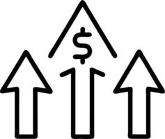 Plain white background with upward pointing financial goal list vector