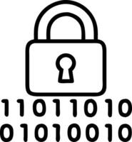 Plain white background with a bold glowing digital lock symbol for cybersecurity theme vector