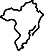 Plain white background with hand drawn map outline and copy space on the side vector