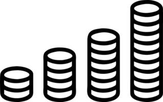 Plain white background with coins in ascending order vector