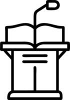 Podium with giant book and constitution preamble text copy space on top vector
