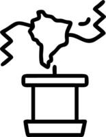 Podium with map outline and tricolor streamers copy space on top vector