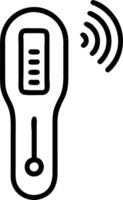 Plain white background with smart thermometer for remote monitoring vector