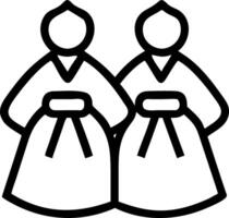Plain Seollal Traditional Bowing Background vector