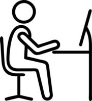 Office worker using ergonomic equipment with copy space vector