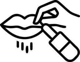 Person applying lip balm on plain background copy space below vector