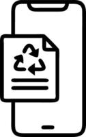 Office worker using recycling app on smartphone to log waste reduction symbolizing digital recycling vector