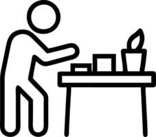 Person arranging a self care kit on a table copy space on left Set 5 vector