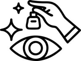 Person applying eye cream on glossy background copy space below vector