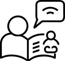 Parent reading interactive e book to child at bedtime with copy space vector