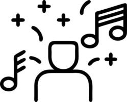 Musician composing on digital interface with holographic notes and copy space vector