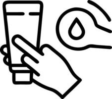 Person applying body lotion on plain background copy space below vector