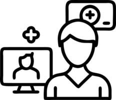 Nurse assisting patient remotely with telemedicine tools copy space vector