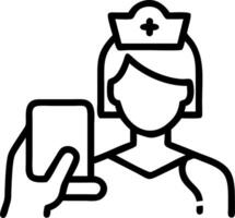 Nurse using telemedicine tablet in modern clinic copy space Set 2 vector