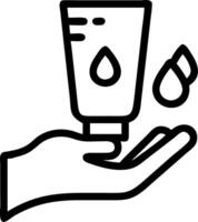 Person applying moisturizer on glossy background copy space below vector