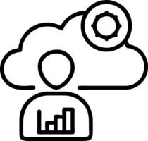 Plain background of IT manager using cloud analytics for digital transformation with copy space vector
