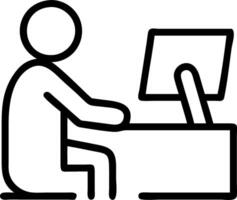 Plain background of an engineer using CAD software on a desktop with copy space vector
