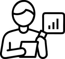 Plain background of a project manager analyzing big data on a tablet in a minimalist office with copy space vector