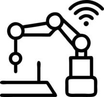 Plain background of engineers using smart automation systems in a modern workshop with copy space vector
