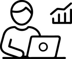 Plain background of a data analyst using predictive analytics tools on a laptop with copy space vector