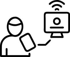 Plain background of a project manager using IoT devices for collaborative project tracking with copy space vector