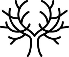 Plain background with an abstract tree whose branches form a crescent copy space above vector