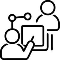 Plain background of business leader using predictive analytics for digital transformation with copy space Set 2 vector