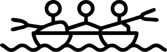 Plain background featuring a silhouette of people kayaking on calm waters copy space above. vector