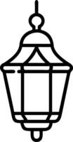 Plain background with a glowing lantern hanging copy space on the side vector