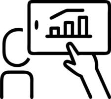 Plain background of a business leader analyzing big data on a tablet in a sleek office with copy space vector