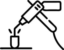 Plain background of engineers performing precision welding on high tech equipment with copy space vector