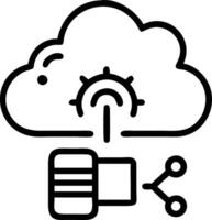 Plain background of data engineer using cloud based AI for digital transformation with copy space vector