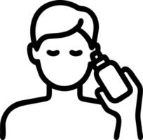 Man applying aftershave on plain background copy space below vector