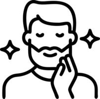 Man grooming his beard with beard care products copy space on left Set 2 vector