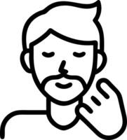 Man applying beard balm with beard care products copy space on left Set 2 vector