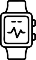 Macro shot of smartwatch displaying health data in futuristic style vector