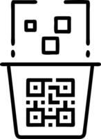 Macro shot of QR code on office recycling bin for app integration vector