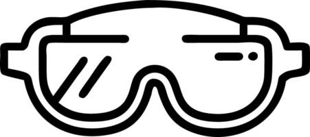 Macro shot of industrial workers eye wearing protective goggles with reflections vector