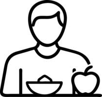 Man enjoying a healthy breakfast with bokeh background copy space on left vector